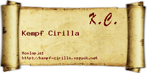 Kempf Cirilla névjegykártya