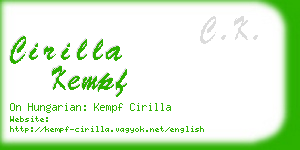 cirilla kempf business card
